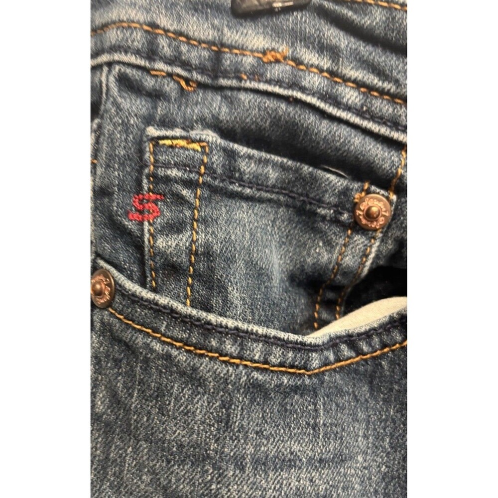VTG Seven7 Size 29x31 Low Rise Flare Jeans Embroidered Pockets Denim Y2K - Picture 3 of 11
